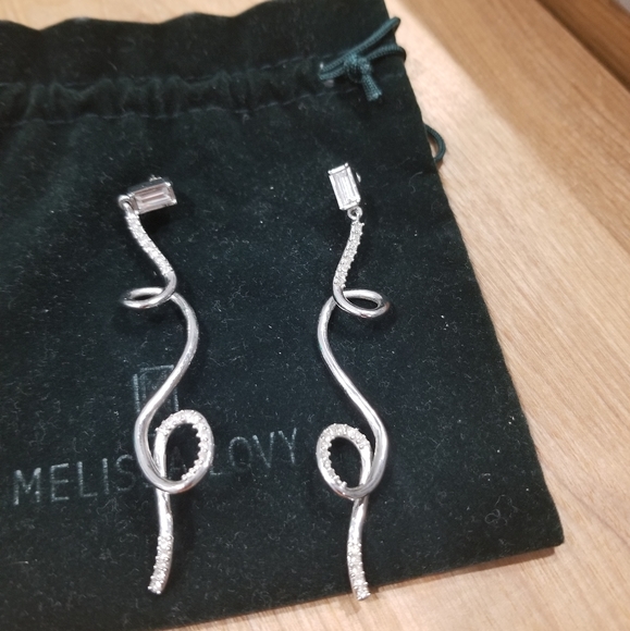 Melissa Lovy Swarovski Yolanda Earrings in Rhodium - Picture 3 of 4